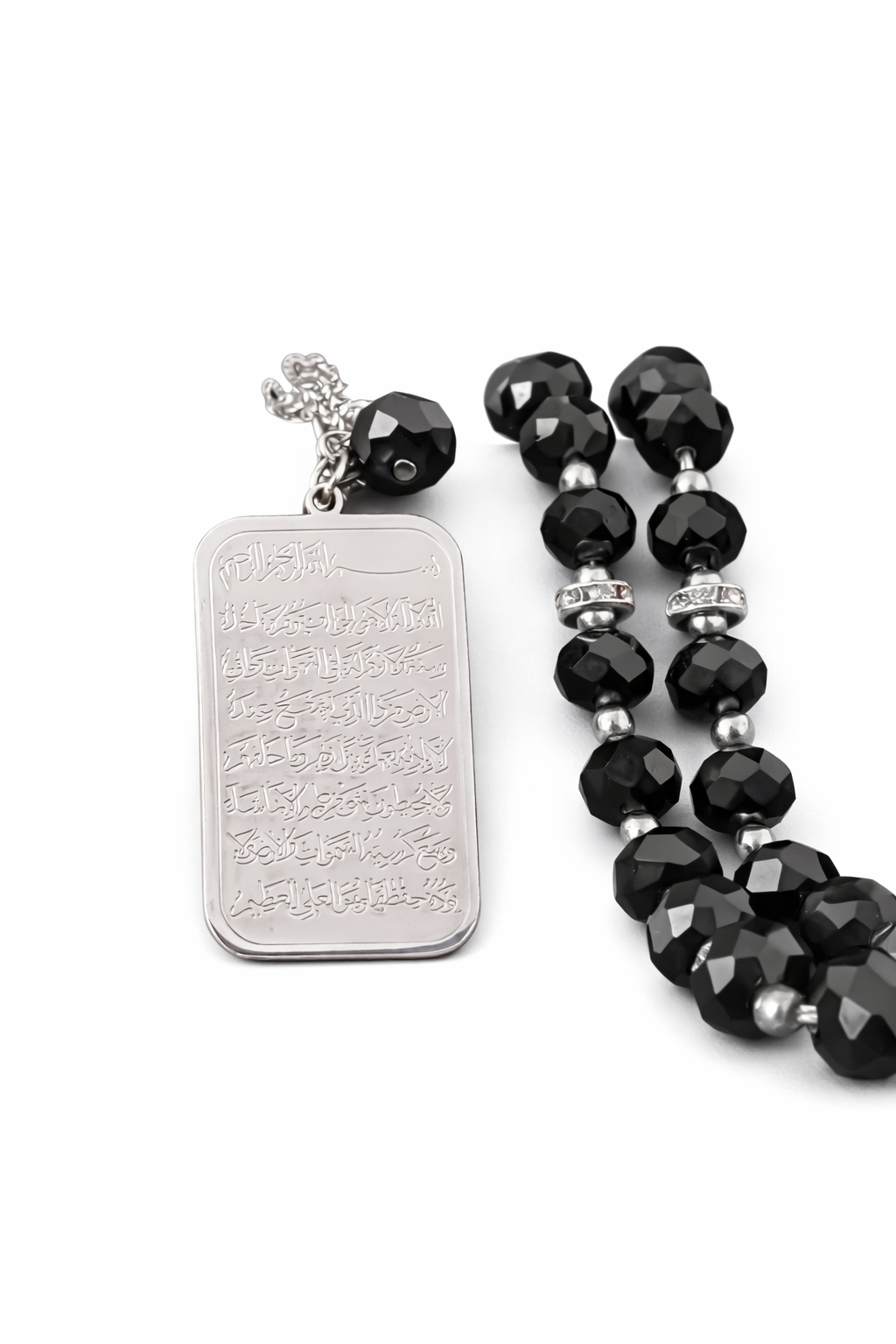 Ayat al-Kursi Crystal Tasbih Silver
