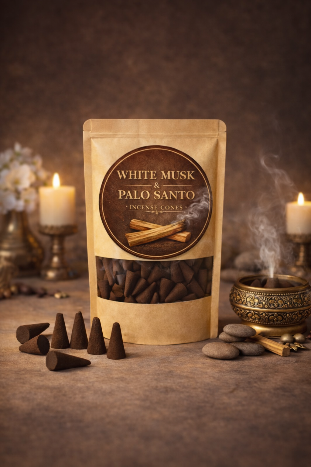 White Musk & Palo Santo – Rökelsekoner